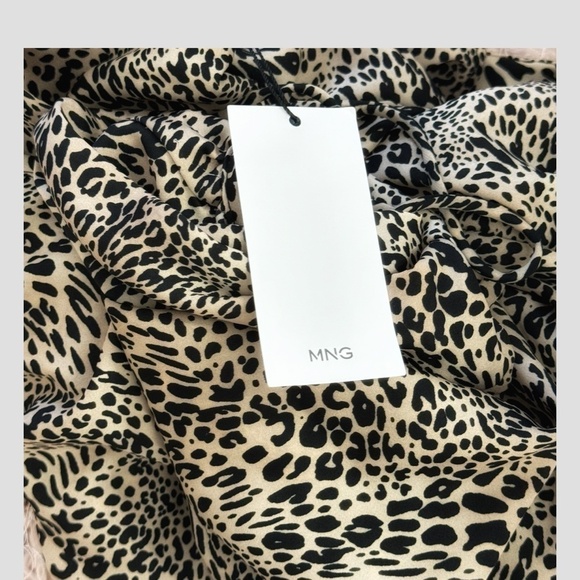 NWT Mango Dress Animal Print Long Sleeve Light Silk Feel Long Maxi Length Size 8 - Picture 10 of 15